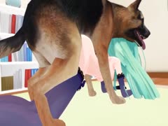 Wild thirsty dog fucking his hentai playful owner intensely 